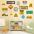 Whaline Construction Bulletin Board Set with Glue Points Positive Saying Learning Zone Cutouts for Educational Wall