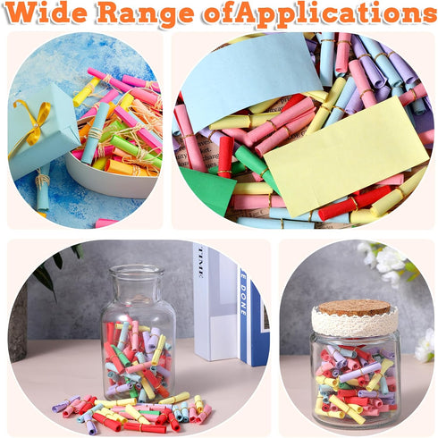 Larrel 110 Pcs Mini Scroll Paper, Colorful Lucky Wish Paper Mini Stationary Writable Message Papers for Birthday