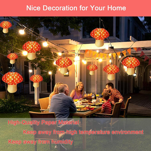 XMYXGS Mushroom Paper Lantern Mushroom Hanging Lanterns Mushroom Party Decorations Mushroom Table Centerpieces