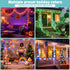 LitHome 100 33FT 34Colors 102 4th LED Solar Christmas String Lights Outdoor, Changing Solar/USB Red White Blue Lights