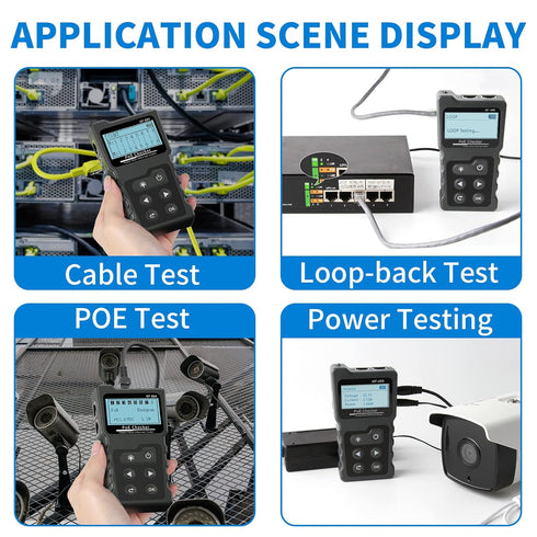 VXSCAN RJ45 Network Cable Tester Kit – Multifunction Poe Ethernet Cable Tester for CAT5e/CAT6/CAT6a