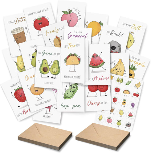 Premium Funny Thank You Cards, Teacher Appreciation Cards with Envelopes, Cute Thank