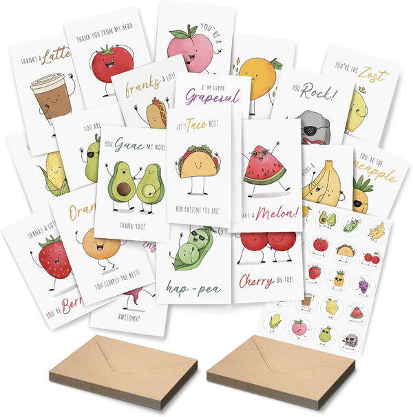 Premium Funny Thank You Cards, Teacher Appreciation Cards with Envelopes, Cute Thank