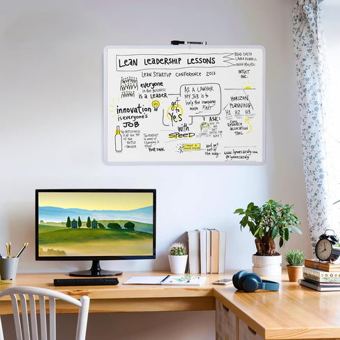 Mr. Pen Dry Erase Board, 18” x 24” with Black Marker, White Frame, Magnetic Whiteboard for Wall Use