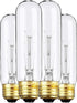 Weyolin Edison Light Bulbs,120V, E26 Base, T10 Tubular Bulbs, 25W Clear Incandescent, Warm