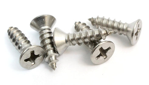 Bolt Dropper No. 6 x 3/4" Stainless Steel Flat Head Phillips Wood Screw (100 pc) - 18-8 (304) Stainless Steel