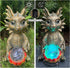 LCKFTY 7-Color Solar Garden Statue Dragon Figurine with Changing Solar Crackle Globe Lights- Loving Dragon