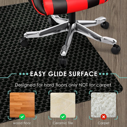 60"x46" Vicwe Office Chair Mat for Hard Floor, Anti-Slip PVC Computer Chair Mats for Gaming, Easy Glide for Chairs