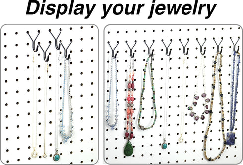 50-Pack Steel Pegboard Hooks 1in J-Hook, Black - Fits Any Peg Board - Organize Jewelry, Keys, Craft Supplies