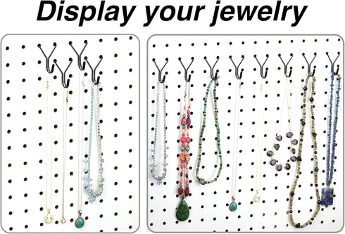 Stainless Steel Pegboard Hooks 50-Pack, 1in J-Hook, Multipurpose for Organizing Necklaces, Jewelry, Craft Supplies