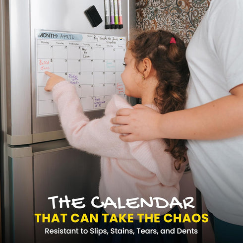 Monthly Magnetic Calendar for Refrigerator, 17x12” Dry Erase Fridge Calendar Magnet, Organizes 2025 Schedules