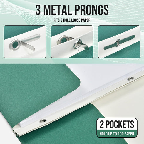 Folders with Pockets | 100 Pack Two Pocket Folders | Business Card Holder Folders for School Office Filing