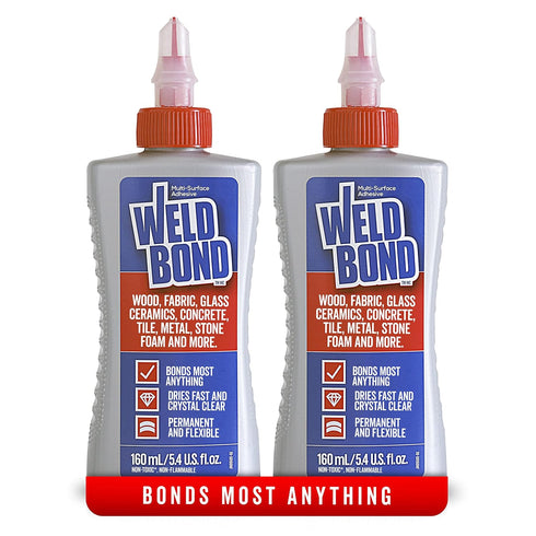 2-Pack Non-Toxic Multi-Surface Glue, 5.4oz / 160ml, Bonds Most Anything! Use for Wood, Glass, Mosaic, Pottery, Jewelry