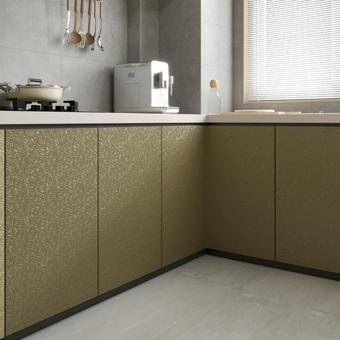 Countertops 12"x100" CHIHUT Metallic Bronze Peel and Stick Wallpaper Antique Gold Embossed Cloud Pattern Self Adhesive