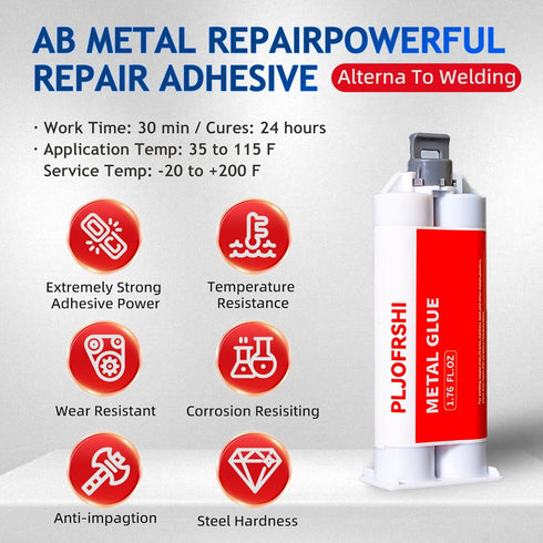 Metal Glue, 1.76 oz 2 Part Liquid Metal Welding Heavy Duty Epoxy Glue, Marine Filler Repair Putty, High Temperature Resistant Heavy Duty Ab Glue (3Pcs)