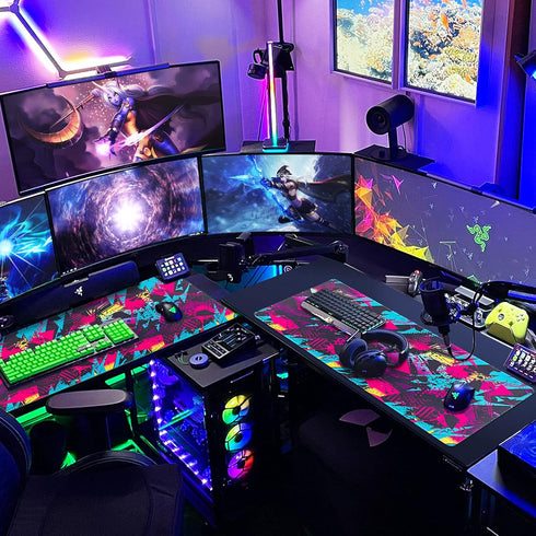 Canjoy Gaming Mouse Pad, Extended XXL 31.5x15.7inch Large Computer Keyboard Mat with Non-Slip Base and Stitched Edge