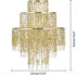 12.6 inches, 3 Waneway Acrylic Chandelier Shade, Ceiling Light Shade Beaded Pendant Lampshade with Crystal Beads