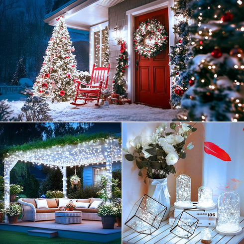 2-Pack 80FT 200LED 8 Brightever Solar String Lights, Total Solar Fairy Lights with Lighting Modes, Solar Lights Outdoor
