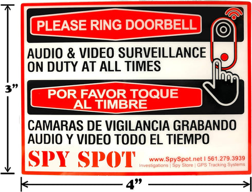 Nest Ring the Bell Stickers - Set of 2 Vinyl Decals for Audio & Video Surveillance Doorbell
