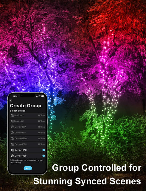 echosari Smart String Lights, 100 LED 33Ft RGB Fairy Lights with Remote & App Control, Music Sync for Christmas Trees