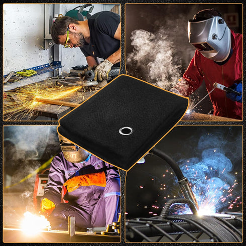 Oudain 4 Pcs High Temperature Carbon Felt Welding Blanket, 12" x 9", Fireproof Mat for Soldering Repairs