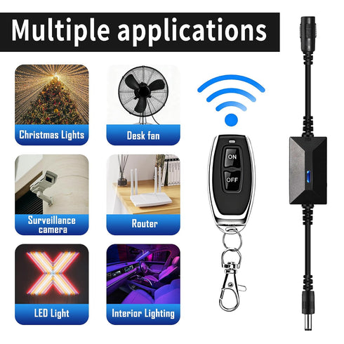 5V 433MHz 5.5mm 2.1mm DC Wireless Remote Control Switch Wireless Radio Frequency Switch x Plug Male Female LED Strip