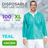 45 3 AMZ Medical Supply Disposable Lab Jackets, GSM SMS, Snap Front Coat with Knit Cuffs Collar & Pockets, Hip Length