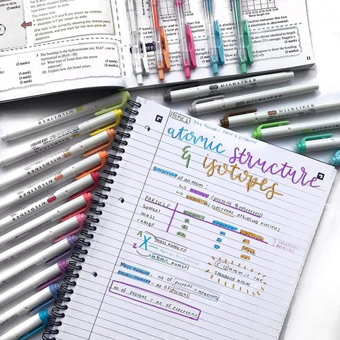 Set, 18 Pack 18 Zebra Pen Mildliner Double-Ended Highlighter Broad and Fine Point Tips, Ideal for Bible Highlighting