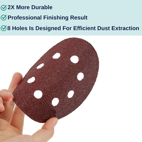 Bates Sanding Discs 5 Inch 8 Hole, 30 Pack, Assorted Grits 40 80 120 220 320 600, Hook and Loop Sanding Disc