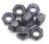 binifiMux 10Pcs M10 x 1.5mm Black Hex Nylon Insert Self Lock Nuts, Zinc Plated Carbon Steel
