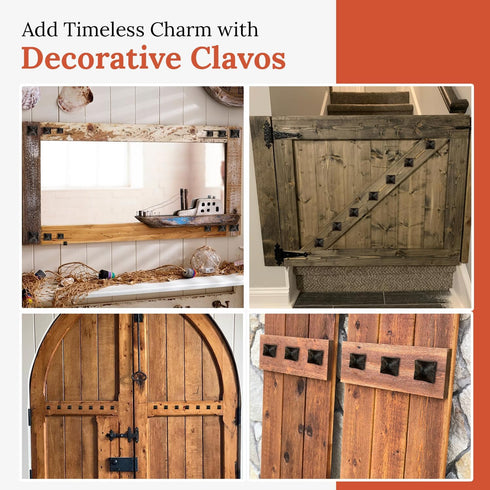 10 Pack 0.75" Small Square Clavos Decorative Nails Sealed Rusted Handmade Rustic Square Head Fasteners for Farmhouse