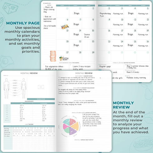 Clever Fox Food Journal Pro, Diet & Wellness Planner for Women & Men, Weight Loss Diary, 7" x 10"