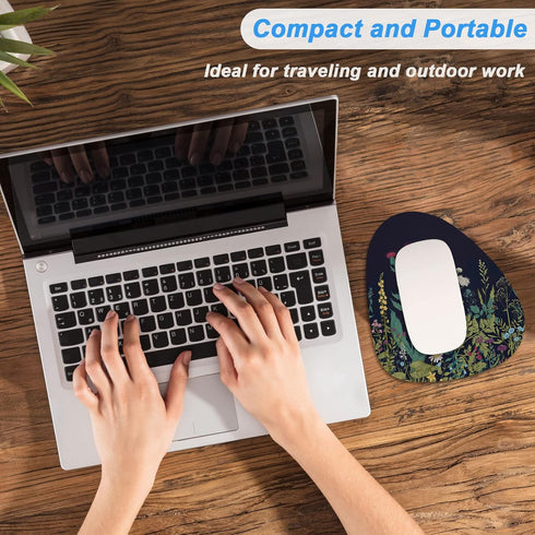 Rimilak Small Mouse Pad, 6 x 7 Inch, Irregular Mini Mouse Pad with Non-Slip Rubber Base, Waterproof Compact for Laptop,