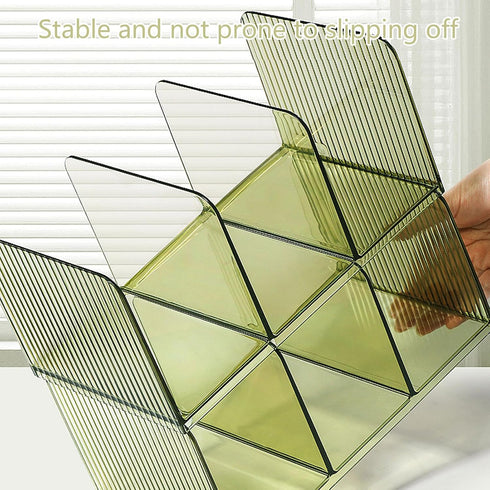 Ekoama 3 Acrylic Book End for Shelves Compartments Bookend Desk Books Stopper Magazine Stand Space Saving Desktop