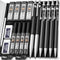 Nicpro 6 PCS Art Mechanical Pencil Set, Black Metal Drafting Pencils 0.3-0.9mm & 2PCS 2mm Graphite Lead Holder