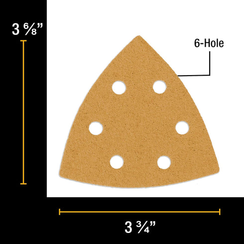 Dura-Gold Premium Triangle Mouse Sanding Sheets, 80 Grit (Box of 24) for Woodworking and Crafting