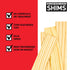 Nelson Wood Shims - DIY Bundle of 8-Inch High Performance Natural Wood Shims, 12 Total