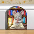 Mouse Reading Book Wall Decor Sticker Decal - Kids Room, Classroom, Home, Adorable Librarian Mouse Design