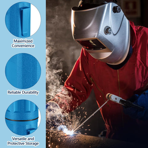 Zonon 2 Pcs 14 Inch Welding Rod Storage Tube, Waterproof Airproof Holder for Welding Rod Canister (Blue)