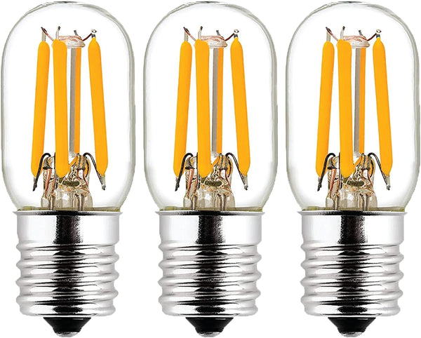 BlueStars E17 T7 LED Light Bulb, 2W 120V (25W Equivalent), Energy Saving, 2700K Warm White, 220lm, 3 PACKS