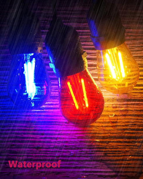 25 Pack S14 Bulb 2 Bulbs E26 Bulbs(Red Colored LED Light Watt Multi-Color String Light Plastic Shatterproof Base LED