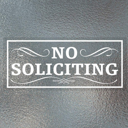 WaaHome 2 Pack No Soliciting Sticker Decal for Window, 3''X7'' No Soliciting Sign for House Home Door Business