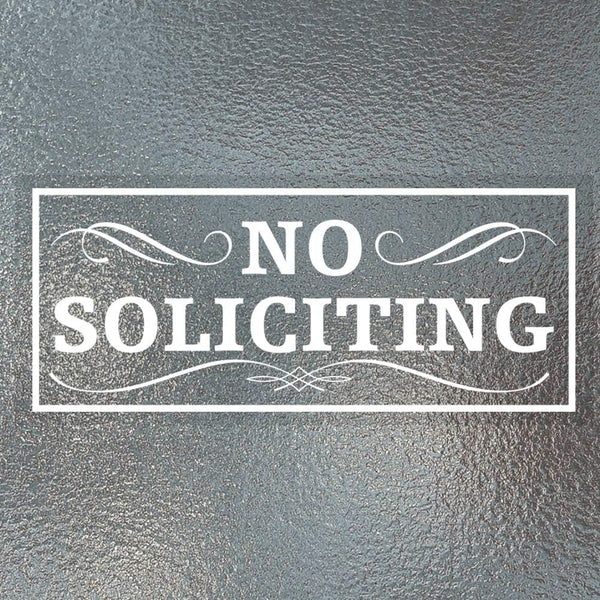 WaaHome 2 Pack No Soliciting Sticker Decal for Window, 3''X7'' No Soliciting Sign for House Home Door Business