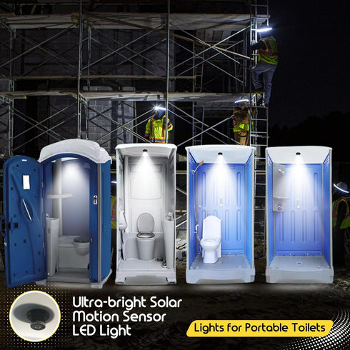 BRIGHTICONIC Solar Motion Sensor Light LED Powered Motion Activated Lighting for Shed, Portable Toilet, Chicken Coop