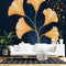 Agglomerix Custom Size Wall Murals Ginkgo Leaves Botanical Watercolor Dark Sky Sparkling Dots