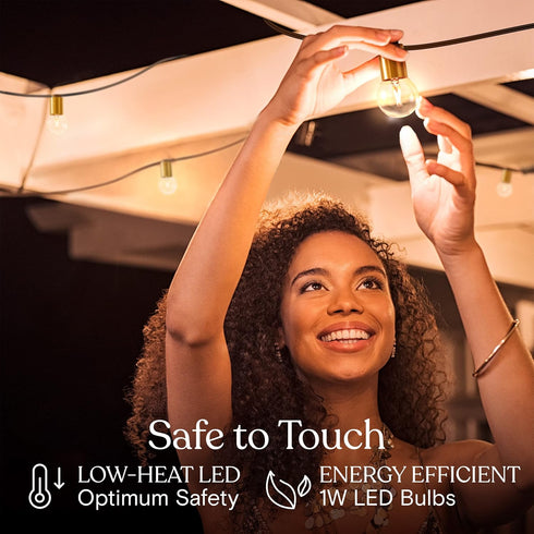 26 Commercial Brightech Glow LED String Lights - Ft Grade Patio Lights with Brass Accents - Outdoor Waterproof Globe