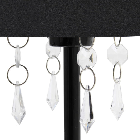 17.25" Simple Designs Chic and Stylish Crystal Adorned Table Lamp - Black