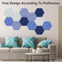 Vienrose Hexagon Felt Bulletin Board, Self Adhesive Pin Board with 35 Push Pins, Blue Series 12 Pack