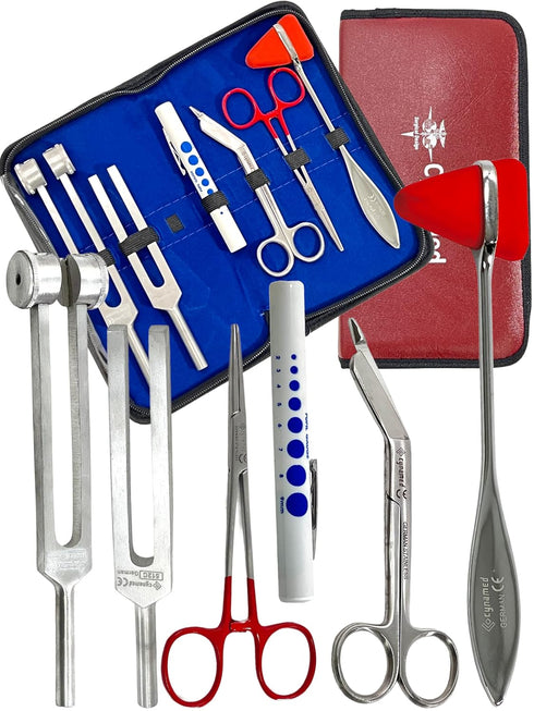 Reflex Hammer Diagnostic Set Reusable Penlight Tuning Forks Scissors 6 Pcs German