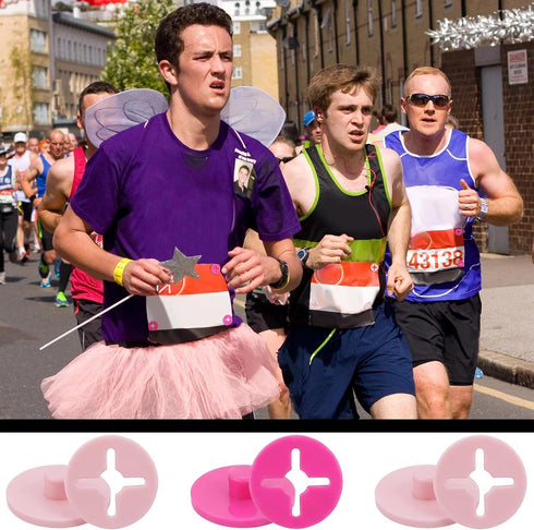Wavwavw 12 Pcs Clear Running Bib Clips Race Number Buckle Fixing System Triathlon Race Bib Holder Running Fixing Clips